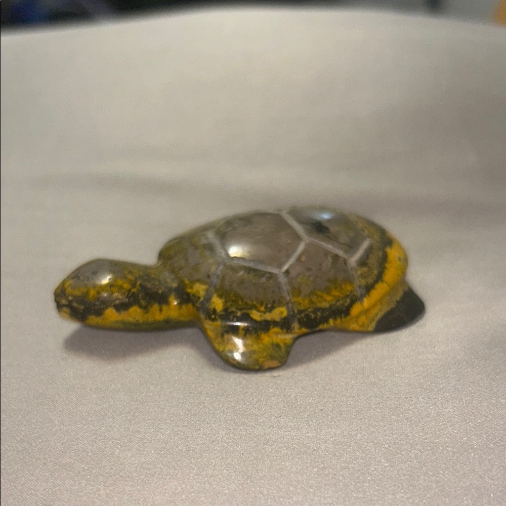 Yellow and Black Sea Turtle Figurine